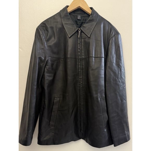 J.CREW Men's Black Soft‎ Leather Jacket Full Zip Thinsulate Size M